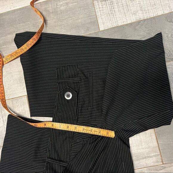 VTG Y2k 8” Low Mid Rise Black White Pinstripe Casual Kick Flare Pant 4 29” - Picture 3 of 5